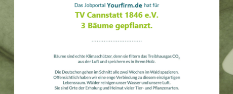 TVC-Stellenanzeige pflanzt Bäume